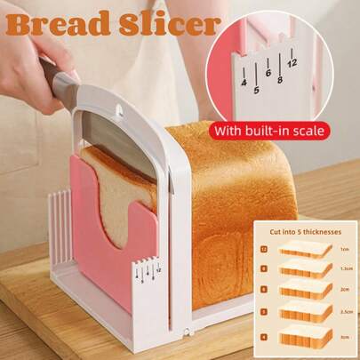 1pc Foldable Manual Bread Slicer,Adjustable Slicing Guide Groove,Bread Cutting Board,Sandwich Making Tools,Suitable For Kitchen, Camping, RV