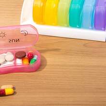 7 Dias AM/PM 14 Compartimentos Organizador Portátil, Grosso, À Prova de Umidade para Viagem, Escritório, Casa de Pílulas/Vitaminas/Cápsulas/Brincos/Anéis, Essencial de Viagem