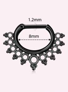 CIZME Different Style Nose Ring, Black Red Nose Ring Septum Horseshoe Earring Eyebrow Lip Helix Tragus Cartilage Piercing Ring, Mustache Shape Nose Piercing, Tongue Ring, Fake Nose Ring CZ African Nose Cuffs, Nose Rings Clip On Nose Jewelry For Woman Gift For Party