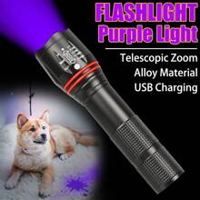 [UV LED Flashlight] Zoom In & Out Alloy Body ▎3 Brightness Modes + USB Charging Life Waterproof Crime Scene/Currency/Pet Urine Detection Multifunctional Tool