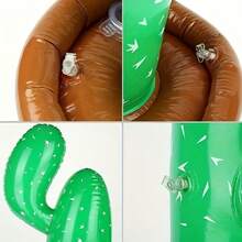 2pcs/Set Large Size 90cm Inflatable Cactus Decoration, For Summer Games, Beach, Pool Party, PVC Material - Green - View 5