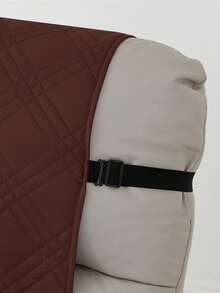 Funda reclinable de 1 plaza con acolchado y correa elástica, funda protectora para sofá y sillón de sala de estar u oficina - Café integral - Ver 7