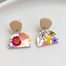 1pc Ultra-Light Water Transfer Paper With Colorful Flower Patterns – Perfect For DIY Ceramic Earrings, Jewelry & Polymer Clay Crafts, Blue & White Checkered Design, Craft Transfer Paper | Tropical Design | Intricate Designs - Multicolor - View 5