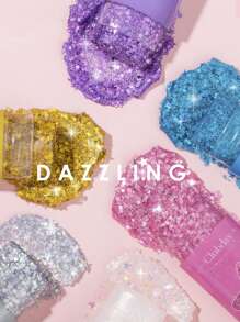 1PC/3PCS/6PCS Holographic Glitter Gel, Long-Lasting Waterproof And Sweat-Proof Party Glitter, Suitable For Stage Performances, Dazzling, Mermaid Theme Holographic Thick Glitter Festival Carnival Accessories