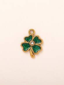 1Pc Summer Casual Style Plant Themed Stainless Steel Pendant, Featuring Sunflower Leaves, Daisy, Cactus, And Four Leaf Clover. Suitable For DIY Necklaces, Bracelets, Earrings, Bag Chains, And Keychains. High Quality, Plated With 18K Gold, Waterproof And Sweat Resistant, Suitable For Daily Use. It Is The Best Gift For Wives, Mothers, And Girlfriends - Gold - View 6