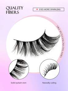 Asiteo 7 Pairs Criss-Cross, Fluffy, Cat Eye Style False Eyelashes - Natural Look, Reusable, Suitable For Daily Use - Natural Lashes - View 2