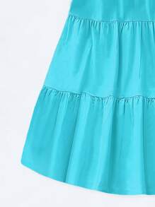 Seven Princess 1 pièce Robe à manches courtes style coréen décontracté confortable avec col rond, convient pour l'été, les vacances ou les sorties