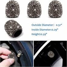 Bling Car Accessories Set For Women Girl, Bling Head Rest Collars Rings,Bling Dual USB Car Charger,Bling Car Hook Backseat,Bling Cup Holder,Bling Tire Valve Stem Caps,Car Bling Rings(White) - Grey - View 6