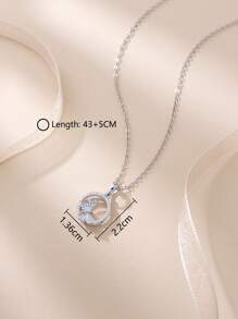 1Pc Gorgeous 925 Silver Butterfly Necklace,Cubic Zirconia Crystal Hollow Pendant Suitable For Women Daily Wear, Gifts For Party And Birthday