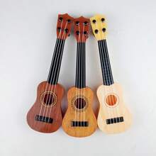 Brinquedo de guitarra mini ukulele infantil - instrumento musical portátil, brinquedo musical de aprendizagem precoce para crianças em idade pré-escolar de 3 a 5 anos, presente para iniciantes em ukulele para meninos e meninas a partir de 3 anos (cor aleatória)