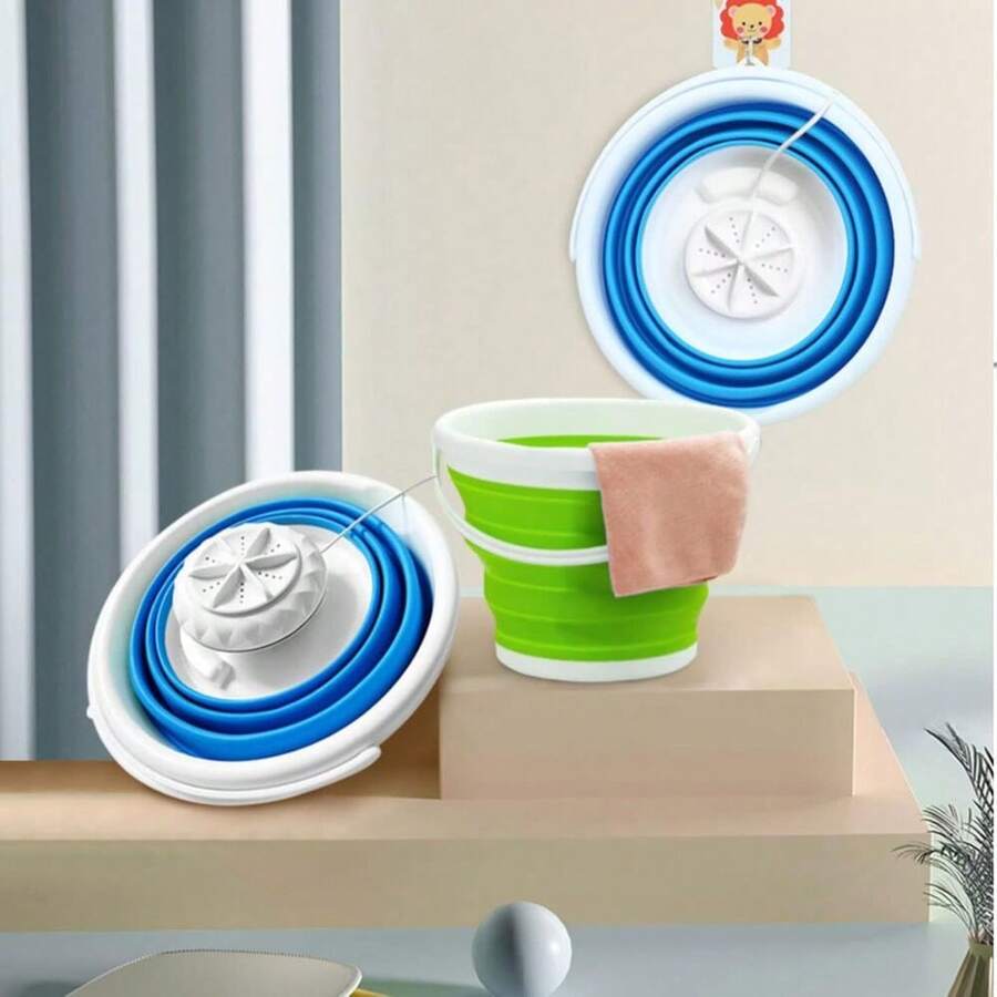 Portable Washing Machine Mini Foldable Washing Machine Small 2 In 1 USB Portable Washer Dorm Washer For Travel - White - View 1