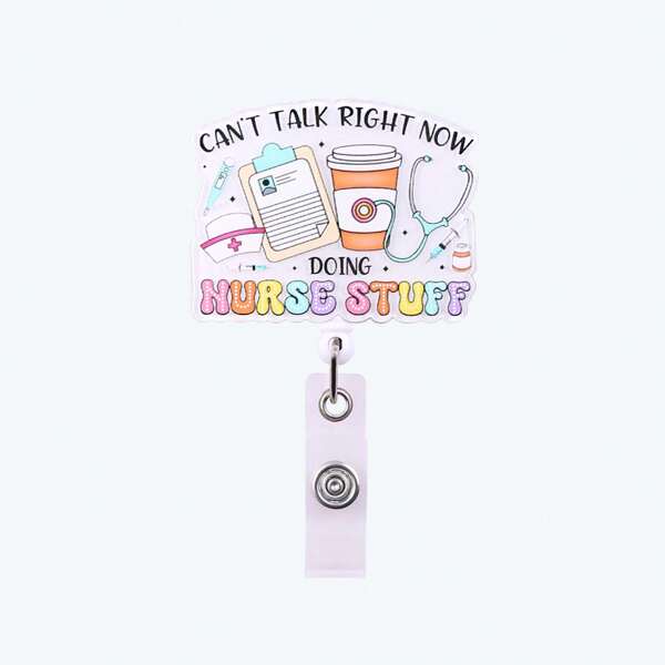 Nurse Badge Reel Set - Nurse Life Badge Holder With Retractable Clip & Nurse Badge Buddy Horizontal, White, Gift For RNs LPNs