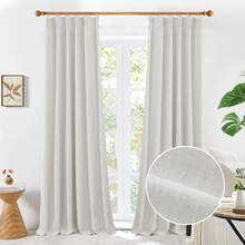 2 Pcs Luxury 100% Blackout Curtains 39" Wide - 100% Light Blocking Thermal Insulated Linen Polyester Pinch Pleat Drapes For Bedroom Living Room (Set Of 2 Panels) - Linen - View 1