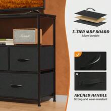 Black Dresser TV Stand Entertainment Center With 5 Drawers Media Console Table - Black - View 3
