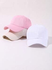 1/3 件时尚蝴蝶结刺绣女士 Y2K 棒球帽，适合春秋旅行海边派对可调节防晒休闲棒球帽 - 純色 - 查看 4