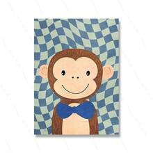 Plakat do pokoju dziecięcego Dżungla Boho Cartoon Cute Wall Art Prints Baby Kids Animal Prints Pokój dziecięcy Sypialnia Dekoracja Opcjonalna Rama