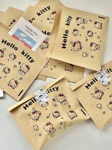 Sanrio 5/10 pezzi di borsette di stoccaggio in pelle di mucca a tema Hello Kitty, borsette per bracciali, borse carino da cartone animato, buste regalo, buste a bolle autoadesive, buste per imballaggio e stoccaggio