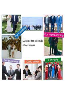 I FineLong 3pcs Men's Tailored Slim Fit Formal Social Occasion Tuxedo Suit Set: Jacket, Pants & Vest