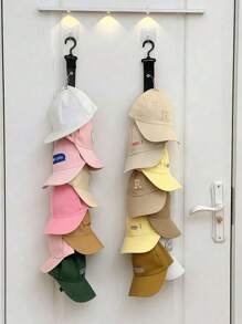 1pc Baseball Cap Hat Rack, Unisex Hat Rack With Hooks And Clips, Suitable For Wardrobe And Cabinet Doors, Hat Storage Rack On Door And Wall, Suitable For Baseball Cap Lovers To Store Closet Door Display Hat Rack. Bedroom, Organizer, Home Storage, White T Shirt Women, Black Pants Women, Ladies Winter Clothes, Dress,