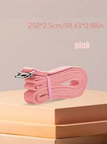 1pc 250*2.5cm Yoga Resistance Band, Stretching Band, Metal Buckle Yoga Strap, Multifunctional Binding Band, Pull Strap, Shoulder Warm-Up Stretch Band, Woven Yoga Rope, Home Assistance Pilates Stretch, Fitness Training For Beginners, Shaping, Indoor & Outdoor Exercise, Yoga Mat Workout