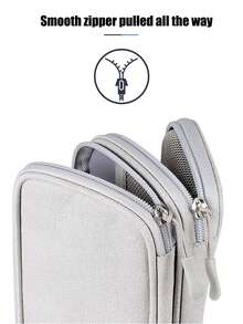 1pc Creative New Fashion Cute Minimalist Large Capacity Digital Storage Bag, Thickened Waterproof Shock-Resistant Electronic Accessories Organizer Bag, Multi-Functional Pouch, Makeup Bag, Coin Purse, Compact And Portable, Can Store Phone, Power Bank, Charger, External Hard Drive, USB, Cables, Earphones, And More, Suitable For Travel, Business Trip, Office, Meeting Room, Study Room, Library, Hiking, Vacation, Outdoor, Student Dorm Essential - Multicolor - View 6