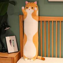 New Long Cat Throw Pillow Plush Toy Cute Cat Plush Toy Soft Large Plush Doll Pillow Pillow Slouchy Person Tatami Waist Support Furniture Sofa Decoration