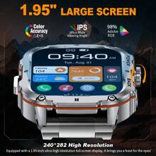 LIGE Smart Watch/Stylish Sports Watch/1.95-Inch Large Screen/Wireless Call/Smart Voice Assistant/Calories/Timer/Alarm Timer/Photo Record/Multifunctional New Men's And Women's Watch/Sports Tracking Bracelet/Men's Watch/Ladies' Watch/Ladies Watch/Wear Decoration