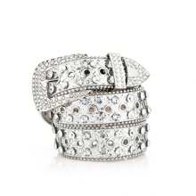 1 pièce Nouvelle mode 2025 Ceinture pour femme style étoile avec décoration de strass, boucle en alliage étincelante avec perles, ceinture polyvalente avec strass sertis pour jeans