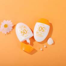 SPF50 PA+++ 美白防晒霜，轻盈，不油腻，保湿，防晒乳液，遮瑕膏，面部防晒保护 - 黃白色 - 查看 1