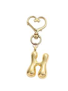 Colgante de letras del alfabeto en forma de burbuja lindas charms - Colgante de cristal de la suerte, letras de amor con cierre dorado de A a Z, colgante de aleación brillante para bolso y mochila - Regalo perfecto para cumpleaños y ocasiones especiales, llavero anillo colgante para bolso mochila coche, accesorios de billetera y bolso para mujeres y niñas - Dorado - Ver 17
