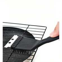 Stainless Steel BBQ Grill Brush, Easy Cleaning Metal Wire Bristle, Kitchen Dirt Brush For Gas Grill, Charcoal Grill, Kitchen Accessories, Stainless Steel Bristles, Outdoor Barbecue Grill Accessories
