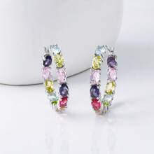 1 Stück minimalistisch eleganter 925 Silber Kubikzirkonia geometrisch quadratischer Ohrring, geeignet für Bankette, Hochzeiten, Partys