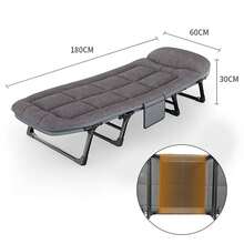 Portable Foldable Nap Bed – Space-Saving Office Sleeper With Built-In Storage - Grey - View 6