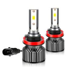 2pcs H1 H7 H11 9005 9006 H4 H13 LED Car Headlight, Ultra-White 6000K Super Bright 26000LM/Pair 260W/Pair 50000hrs Lifespan Plug-N-Play 800% Brightness