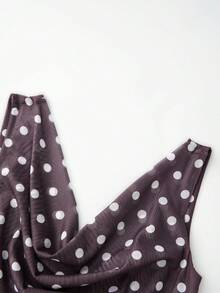 Polka Dot Print Tops For Womens Y2K One Shoulder Cropped Tank Tops Going Out Tops T Shirts Summer Streetwear Aesthetic Clothes - Brown - View 6
