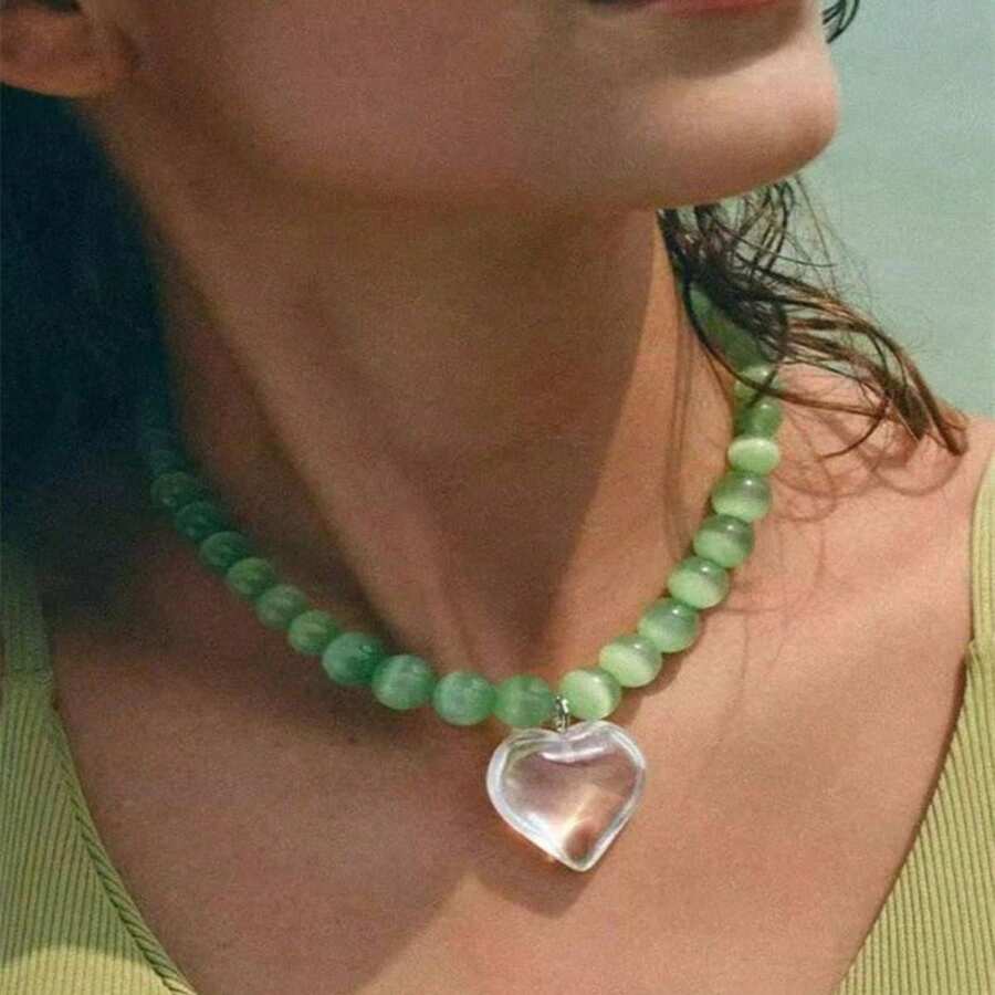 1 件陶瓷南瓜珠和玻璃章鱼装饰串珠项链，时尚珠宝礼物，适合女士