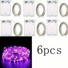 LED 灯串 10 米 100LED 仙女灯，AA 电池供电仙女灯串，防水银线铜线灯串适用于 DIY 婚礼宿舍、卧室、派对、花卉装饰、生日装饰、校园装饰、节日装饰、庭院花园装饰等 - 紫色 - 查看 9