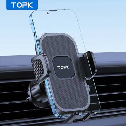 TOPK Soporte de coche para teléfono TOPK para rejilla de ventilación, montaje de coche TOPK para rejilla de ventilación con gancho y clip, soporte de teléfono giratorio 360° para teléfonos celulares