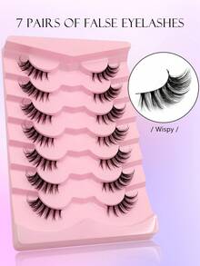 Asiteo 7 Pairs Criss-Cross, Fluffy, Cat Eye Style False Eyelashes - Natural Look, Reusable, Suitable For Daily Use - Natural Lashes - View 6