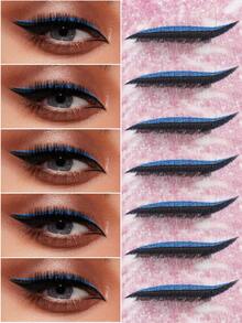 Zestaw 1 pary brokatowych samoprzylepnych eyelinerów i sztucznych rzęs – wodoodpornych, nie wymagających kleju, odpowiednich do makijażu imprezowego i scenicznego. Rzęsy na pasku, rzęsy, sztuczne rzęsy