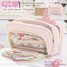 Tikplus Large Capacity Pencil Case, Big Pencil Box With 4 Compartments, Lightweight Zipper Pencil Bag, Suitable For Girls, Teens, Stationery Storage Bag, Cosmetic Bag, Suitable For Women And Men,For School Supplies,Back To School - Multicolor - View 4