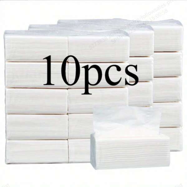 10 paquets de 3000 serviettes de toilette faciales épaisses et pliées plusieurs fois, serviettes en papier absorbantes pour la maison, le dortoir, le bureau, l'entreprise, les produits de nettoyage extérieur