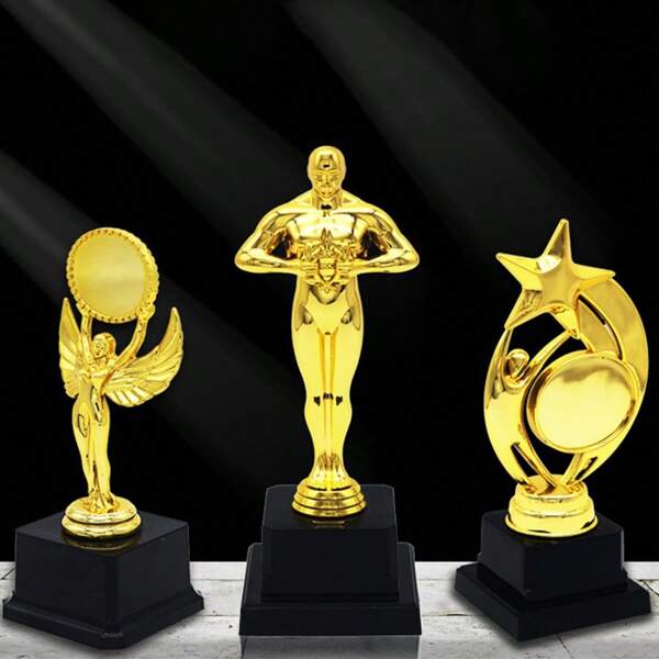1 Stück eleganter goldener Oscar-artiger Pokal, Engel Pokal - aus Kunststoff, geeignet für Partyfeiern, Schul- und Sportauszeichnungen, Dankeschöngeschenk | ideal für Tag der Arbeit, Valentinstag, Lehrertag, Muttertag