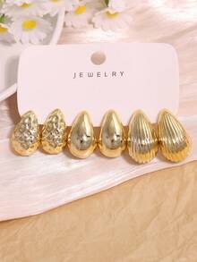 1 件/6 件/12 件全新 CCB 水滴 C 形耳环，复古个性化，适合日常佩戴