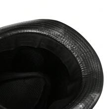JEWELRYWE Men's Fashion Classic British Style Jazz Hat, Gentleman Imitation Leather Top Hat
