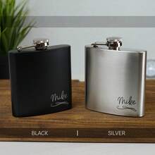 Personalised 6oz Black Initials Hip Flask Gifts Ideas Presents For Wedding Men, For Groomsmen Stag Best Man Groom Gifts Matte,Brunch-Ready - Multicolor - View 4