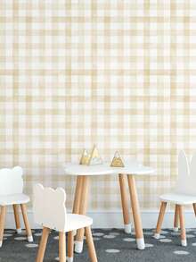Watercolor Plaid Adhesive Wallpaper - 黃色 - 查看 2