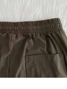 Quick-Drying Pants/Zipper Pocket/Elastic Waist/Sporty/Casual - Dark Green - View 3