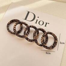 5条装女士发圈，新款高弹无缝豹纹发带，马尾辫发绳，女士高吸睛加厚发圈，马尾辫发圈，发绳，动物纹发带 - 彩色 - 查看 12