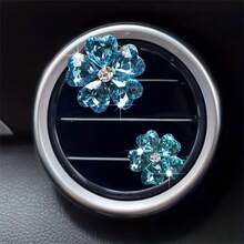 2 件套心形水晶花卉汽车出风口夹，5 种颜色可选，空气清新剂，汽车配件，可爱花卉汽车装饰，女士礼物 - 彩色 - 查看 10